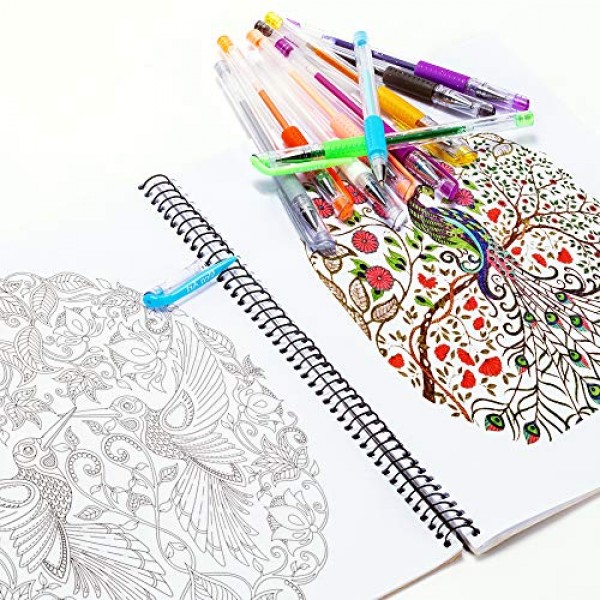 Gel Pens 30 Colors Gel Marker Set Colored Pen with 40% More Ink fo...