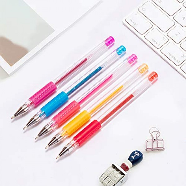 Gel Pens 30 Colors Gel Marker Set Colored Pen with 40% More Ink fo...