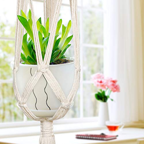 AerWo 3 Pack Macrame Plant Hangers Indoor Wall Hanging Planters+ 3...