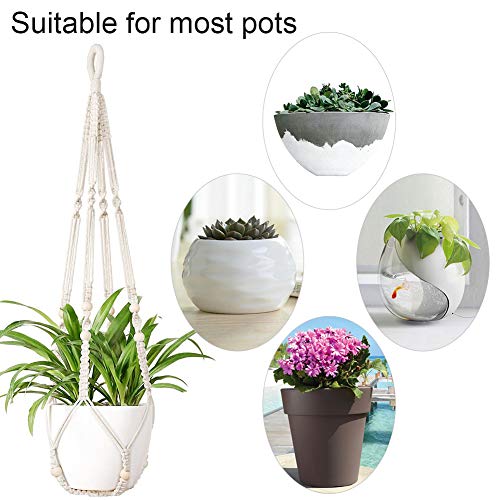 AerWo 3 Pack Macrame Plant Hangers Indoor Wall Hanging Planters+ 3...