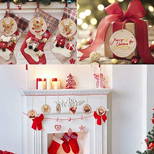 AerWo Natural Wood Slices 50 Pcs 2.7-3.1 Inches Craft Wood Kit Unf...