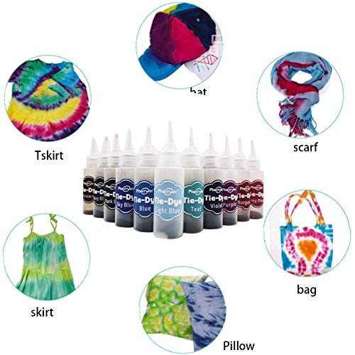 24 Colors Tie-dye Kit,Fabric Dye,One-Step Tie Dye Kits,Tie Dye Shi...