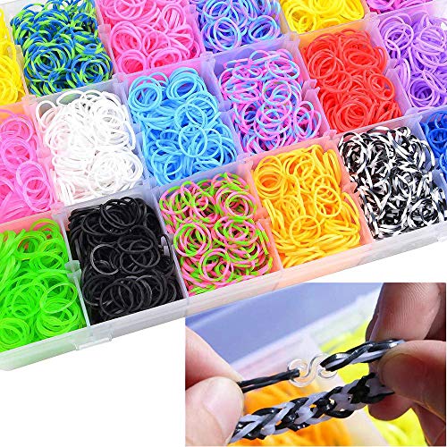 Affect Shop 7100+pcs 18 Colors Rubber Bands Loom Kit with Accessor...