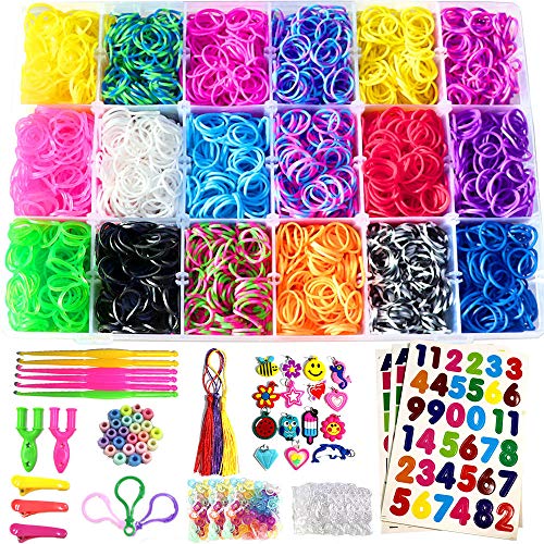 Affect Shop 7100+pcs 18 Colors Rubber Bands Loom Kit with Accessor...