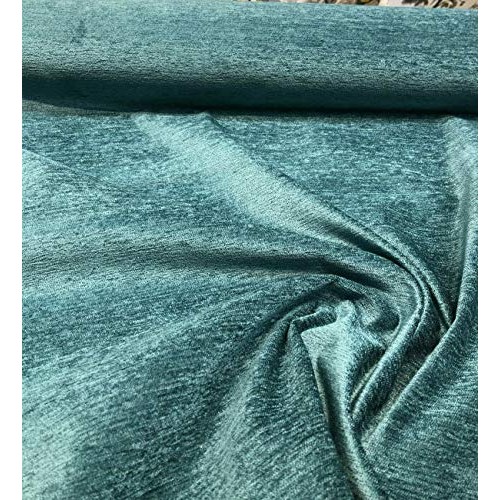 Barcelona Turquoise Teal Soft Chenille Upholstery Fabric By The Yard