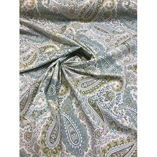 Blue Green Paisley Salisbury Breeze Richloom Fabric By the yard