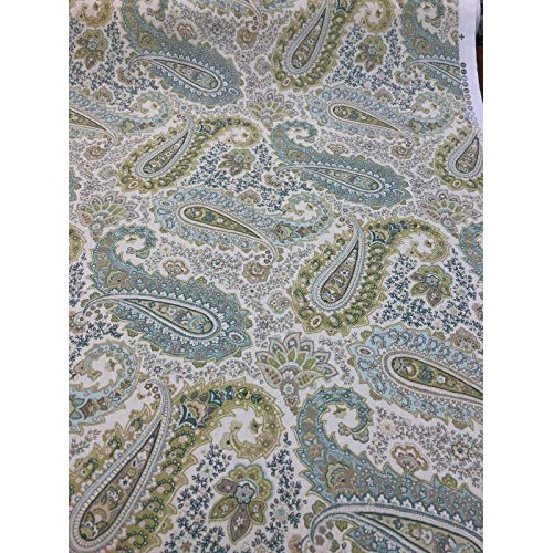 Blue Green Paisley Salisbury Breeze Richloom Fabric By the yard