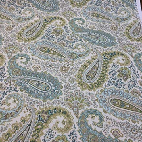 Blue Green Paisley Salisbury Breeze Richloom Fabric By the yard