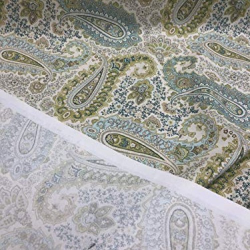 Blue Green Paisley Salisbury Breeze Richloom Fabric By the yard