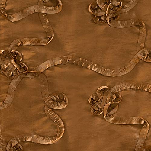 Brushed Gold Bliss Ribbon Embroidered Taffeta fabric 58 Upholster...