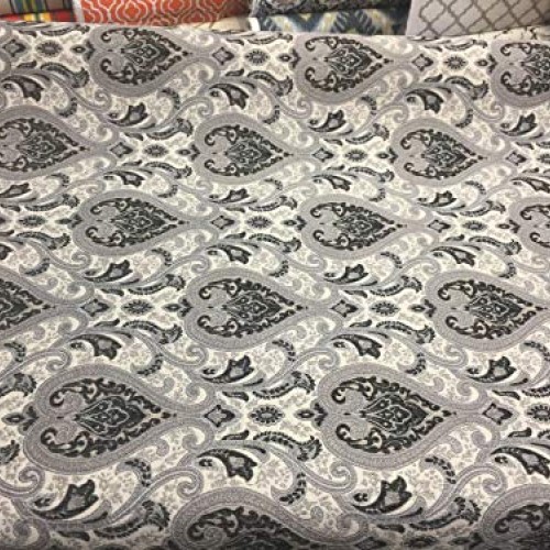 Charcoal Damask Fabric Chenille upholstery Fabric by the yard sofa...