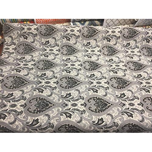 Charcoal Damask Fabric Chenille upholstery Fabric by the yard sofa...