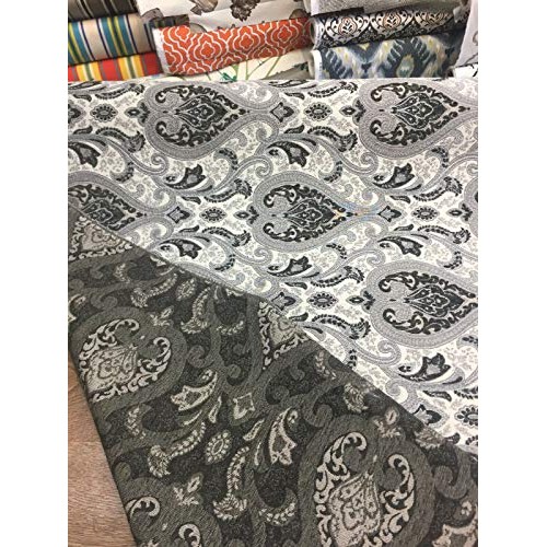 Charcoal Damask Fabric Chenille upholstery Fabric by the yard sofa...