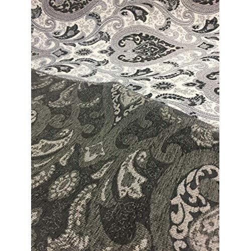 Charcoal Damask Fabric Chenille upholstery Fabric by the yard sofa...