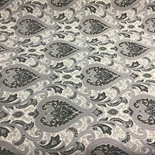 Charcoal Damask Fabric Chenille upholstery Fabric by the yard sofa...