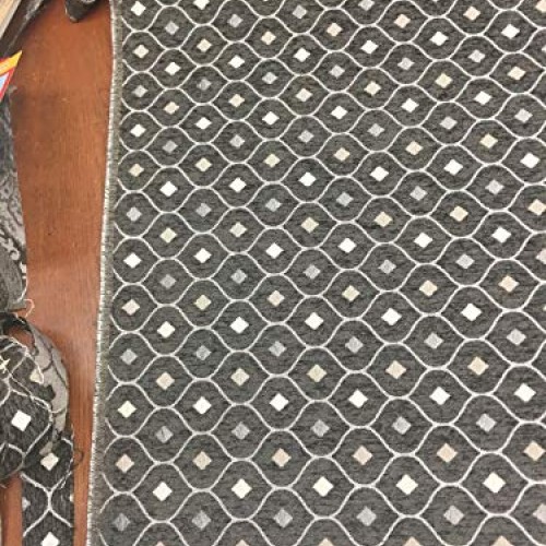 Charcoal Silver Diamond Fabric Chenille upholstery Fabric by the yard