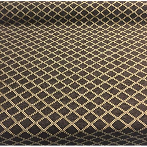 Chenille Dark Brown Gold Diamond furniture Upholstery fabric by th...