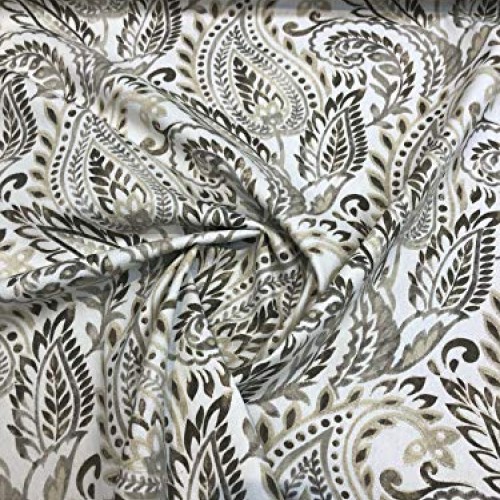 F calgura Paisley Floral Linen Color Fabric by The Yard