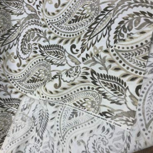 F calgura Paisley Floral Linen Color Fabric by The Yard