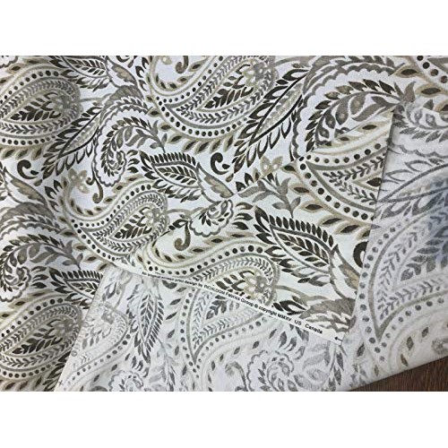 F calgura Paisley Floral Linen Color Fabric by The Yard