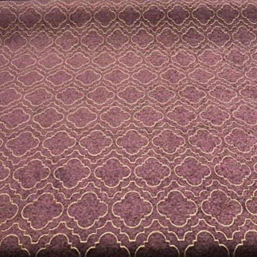 Fabricut Purple Gold Emblem Chenille Upholstery Fabric by the yard