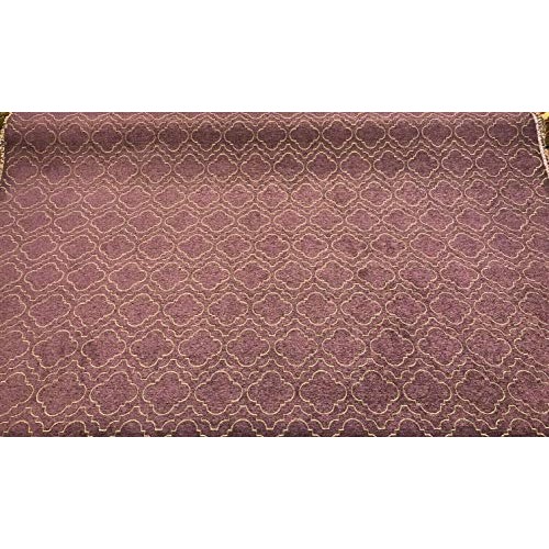 Fabricut Purple Gold Emblem Chenille Upholstery Fabric by the yard