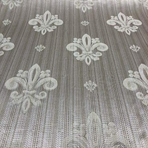 Fleur De Li Oatmeal Stripe Damask Jacquard Drapery Upholstery Fabr...