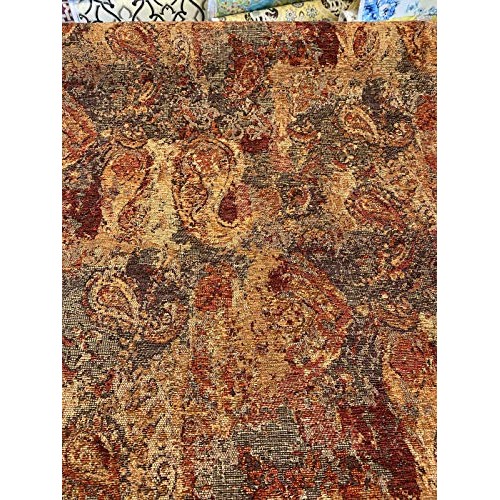 Hobo Patchwork Sunset TFA Chenille Upholstery Fabric By The Yard