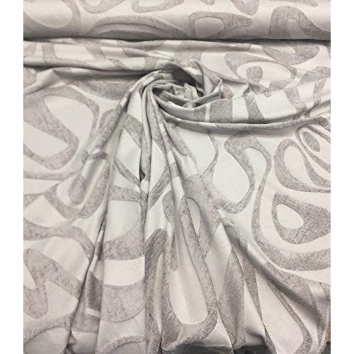 Kaleidoscope Abstract Chenille Gray Upholstery Fabric by the yard