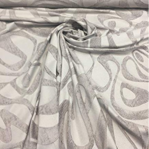 Kaleidoscope Abstract Chenille Gray Upholstery Fabric by the yard