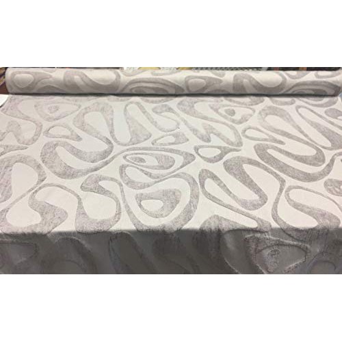 Kaleidoscope Abstract Chenille Gray Upholstery Fabric by the yard
