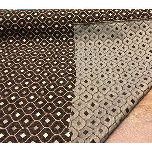Mercedes Brown Diamond Chenille upholstery Fabric by the yard
