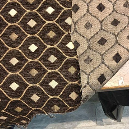 Mercedes Brown Diamond Chenille upholstery Fabric by the yard