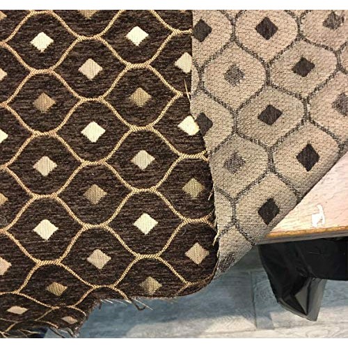 Mercedes Brown Diamond Chenille upholstery Fabric by the yard