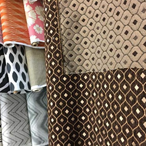 Mercedes Brown Diamond Chenille upholstery Fabric by the yard