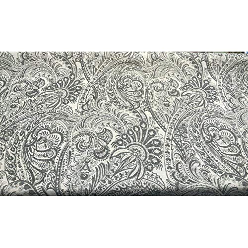 Richloom Grand Paisley Gray Chenille Upholstery Fabric By The Yard