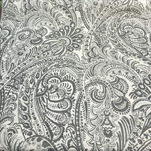 Richloom Grand Paisley Gray Chenille Upholstery Fabric By The Yard