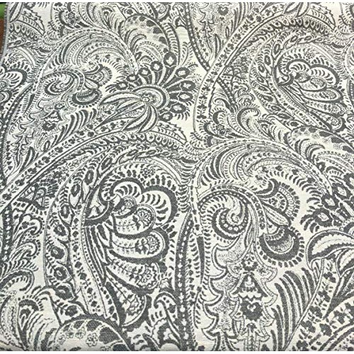 Richloom Grand Paisley Gray Chenille Upholstery Fabric By The Yard