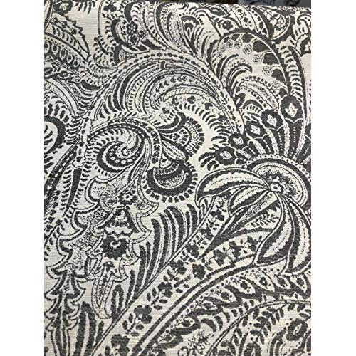 Richloom Grand Paisley Gray Chenille Upholstery Fabric By The Yard