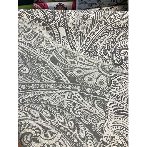 Richloom Grand Paisley Gray Chenille Upholstery Fabric By The Yard