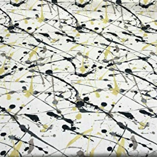 Richloom Platinum Oops Splatter Marble Black White Fabric By the yard