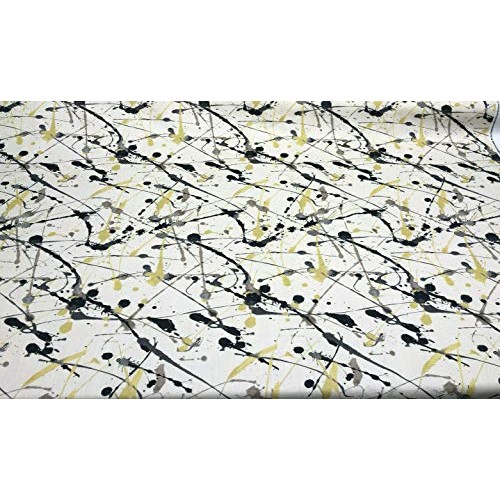 Richloom Platinum Oops Splatter Marble Black White Fabric By the yard