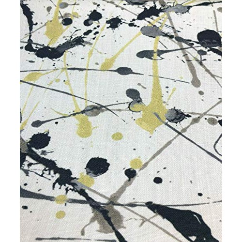 Richloom Platinum Oops Splatter Marble Black White Fabric By the yard