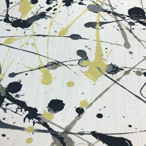 Richloom Platinum Oops Splatter Marble Black White Fabric By the yard