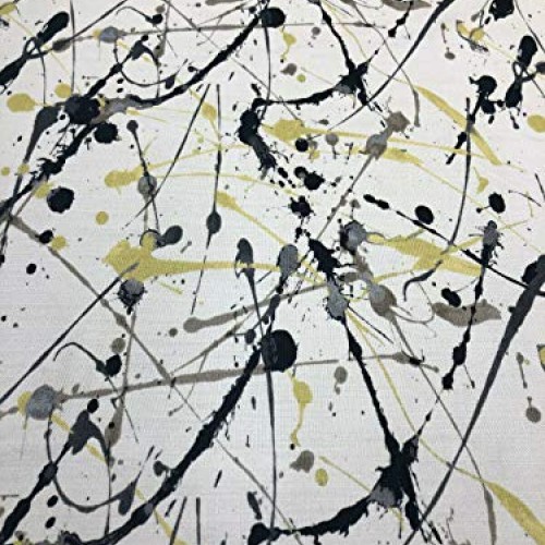 Richloom Platinum Oops Splatter Marble Black White Fabric By the yard