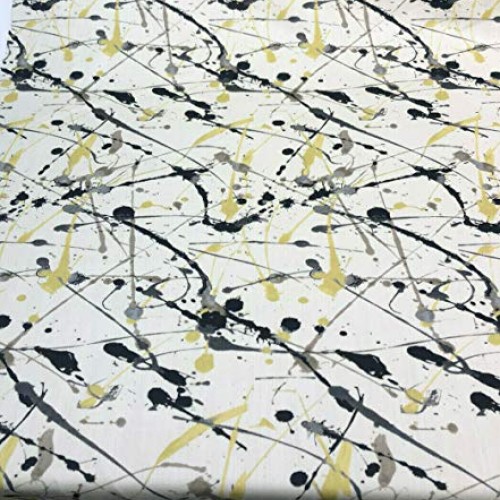 Richloom Platinum Oops Splatter Marble Black White Fabric By the yard
