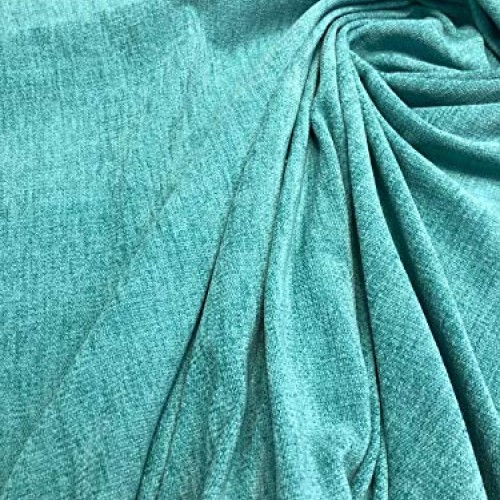 Roxy Light Teal Soft Chenille Upholstery Fabric By The Yard
