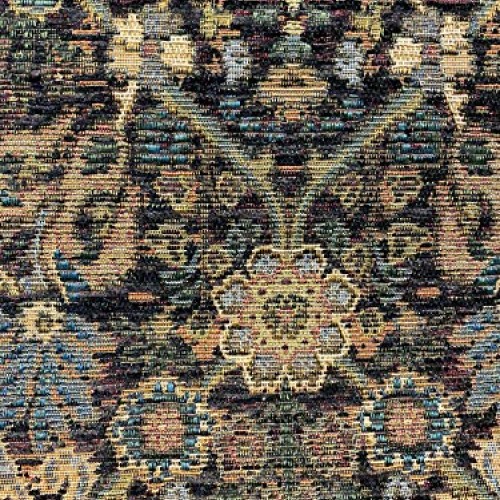 Swavelle Brienne Latex Backed Black Gold Chenille Upholstery Fabri...
