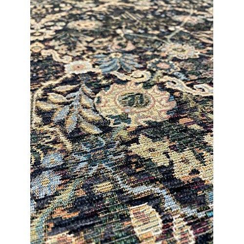 Swavelle Brienne Latex Backed Black Gold Chenille Upholstery Fabri...