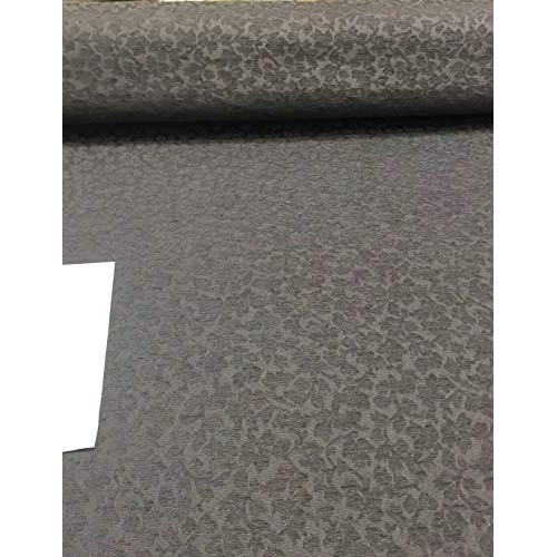 Toronto Leafs Charcoal Gray Floral Chenille upholstery Fabric by t...